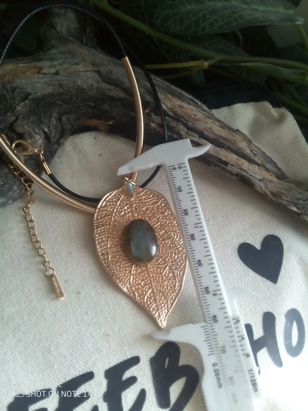 Collier feuille bohème avec pierres de labradorite – photo 3